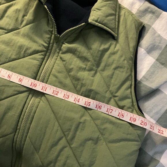 Vintage Northern Reflections Reversible Quilted Vest Womens S Green Blue Fleece - Picture 7 of 8